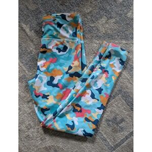 Women's Champion Absolute 7/8 Leggings Abstract Camo Teal Size Sm